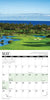 Calendar page for May showing a golf course with ocean and palm trees in the background.