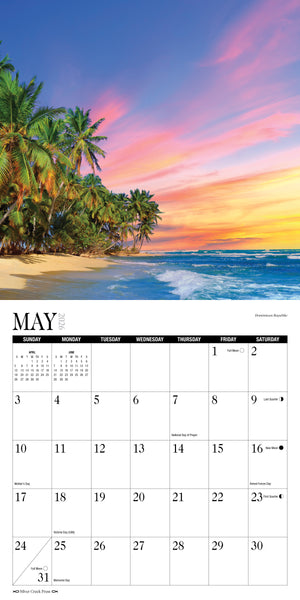 2026 Beaches Calendar 12x12
