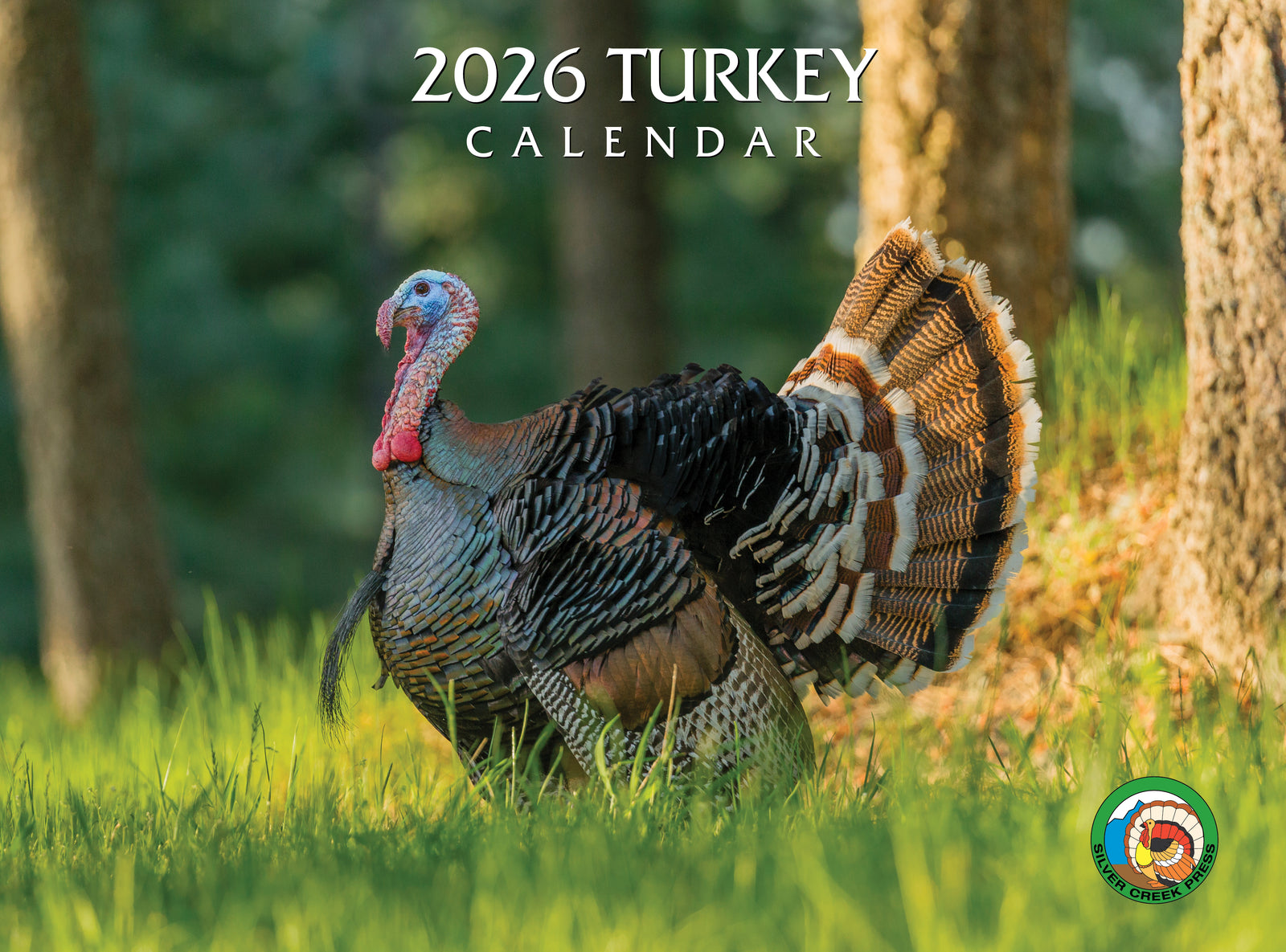 2026 Turkey calendar with a turkey in a forest setting