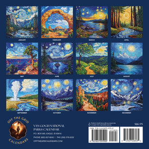 2026 Van Gogh National Parks Calendar 12x12