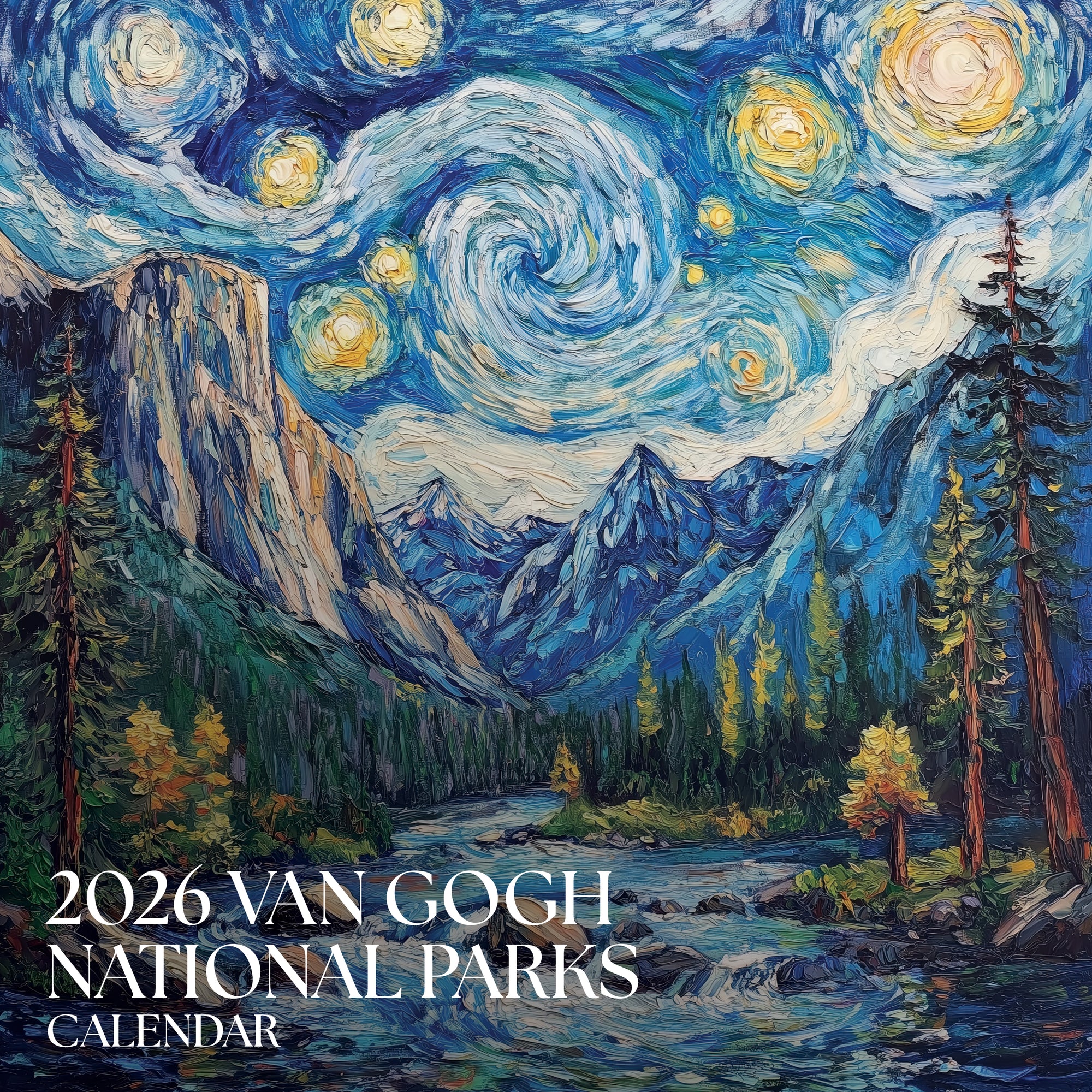2026 Van Gogh National Parks Calendar 12x12