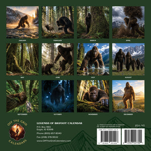 2027 Legends Of Bigfoot Calendar