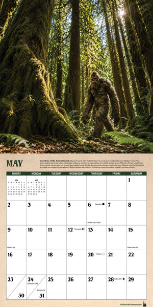 2027 Legends Of Bigfoot Calendar