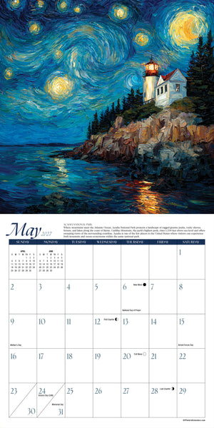 2027 Van Gogh National Parks Calendar 12x12