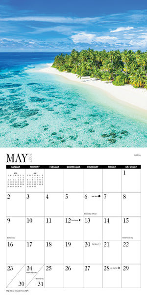 2027 Beaches Calendar 12x12