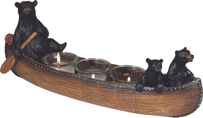 Bears in a Canoe- Candle Holder