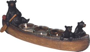 Bears in a Canoe- Candle Holder