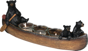Bears in a Canoe- Candle Holder