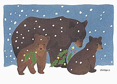 Holly Bears - Christmas Card