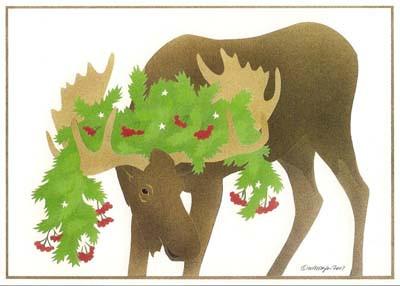 Moose Boughs - Christmas Card