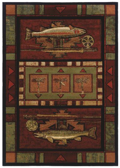 Rainbow Trout Fishing Scatter Rug and Petite Accent Rug