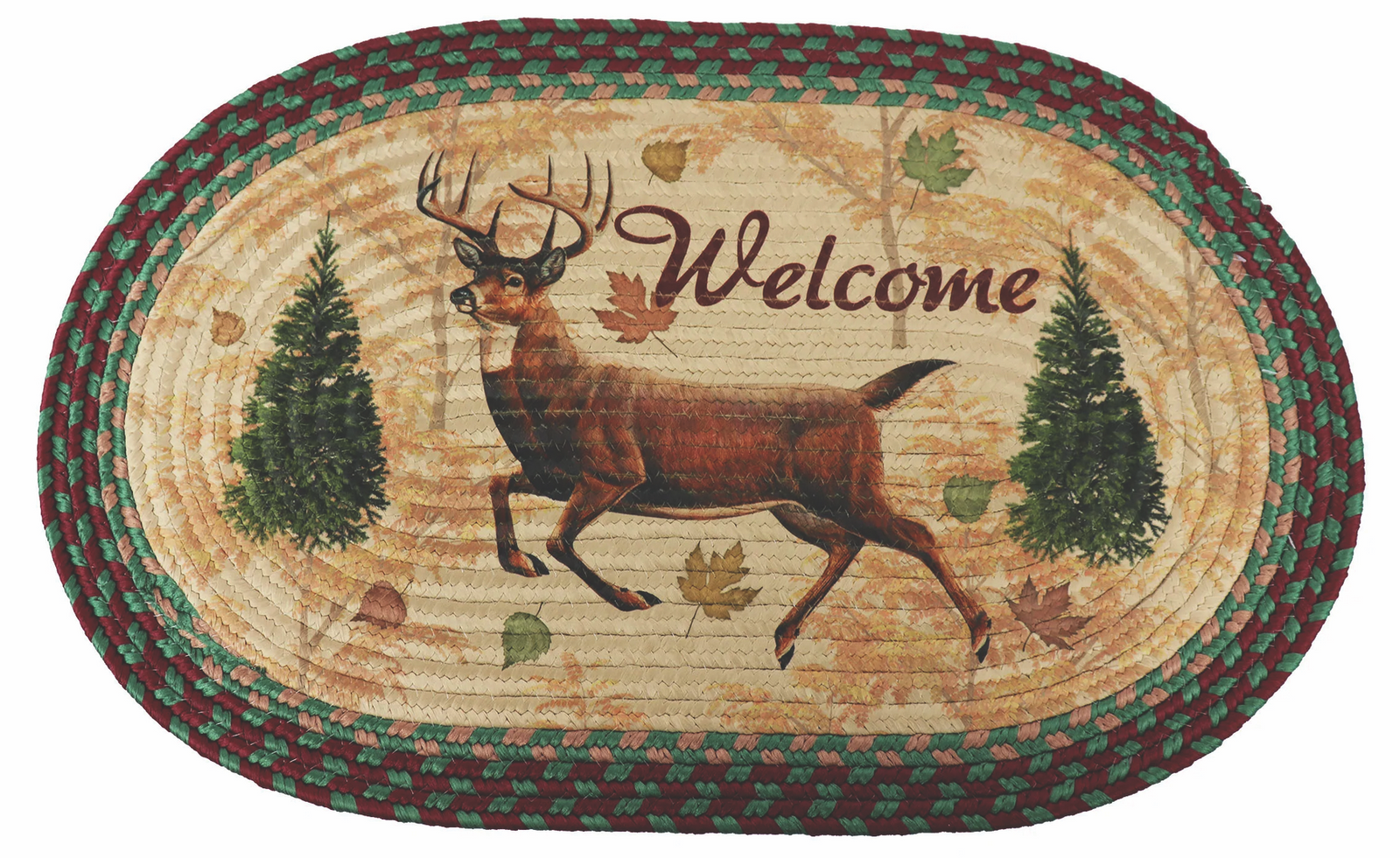 Braided Oval Rug - Deer