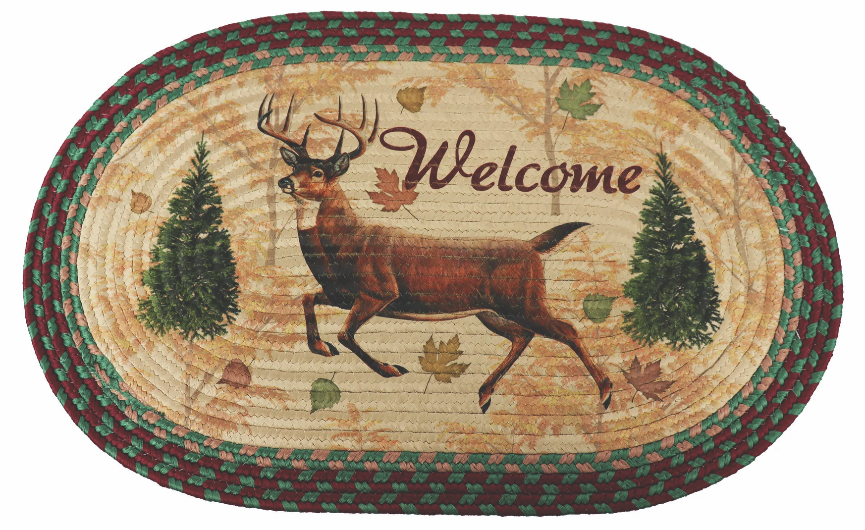 Braided Oval Rug - Deer